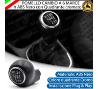 POMELLO LEVA CAMBIO OPEL CORSA E 6 MARCE ABS NERO CON GHIERA CROMATA SPECIFICO