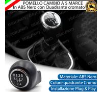 POMELLO LEVA CAMBIO OPEL SPEEDSTER 5 MARCE ABS NERO CON GHIERA CROMATA SPECIFICO