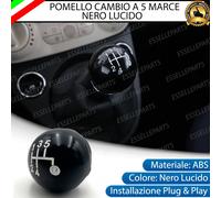 POMELLO LEVA CAMBIO PER ABARTH 500 595 695 5 MARCE NERO LUCIDO ABS SPECIFICO