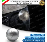 POMELLO LEVA CAMBIO PER FIAT 500 5 MARCE GRIGIO SATINATO ABS SPECIFICO