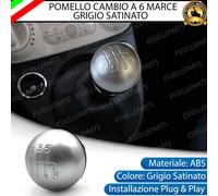 POMELLO LEVA CAMBIO PER FIAT 500 6 MARCE GRIGIO SATINATO ABS SPECIFICO