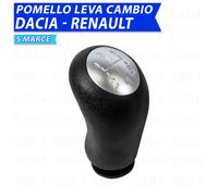 Pomello leva cambio per RENAULT Clio III dal 2009 5 marce nero/argento 347g