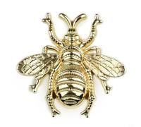Pomello per mobili a forma di ape in ottone massiccio, maniglia decorativa per ante di armadi e cassetti, 59 x 56 mm, lega di zinco dorata, per cucina e camera da letto, 1 pezzo (oro)