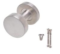 Pomello per porta con rosetta rotonda in acciaio inox