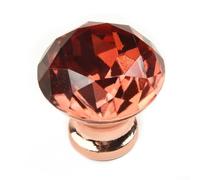 Pomello per porta in oro rosa per armadietto, cassetto, armadio, maniglia decorativa con strass, con vite, diametro 30 mm, distanza tra i fori singoli