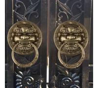 Pomello porta testa di bestia in ottone per ingresso villa tradizionale stile vi