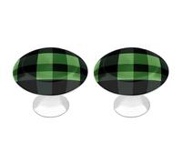 Pomello rotondo verde e nero del cassetto dell'acciaio inossidabile delle manopole del Governo del plaid del bufalo per la maniglia della porta del guardaroba