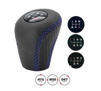 Pomello cambio universale Simoni Racing Slick Blue in eco-pelle nera