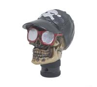 Pomello Teschio Resina Adattatori Inclusi Auto SUV Pomello Teschio(Black) | Design teschio unico, resina per premium, presa comoda, per stile personale, installazione rapida