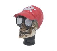 Pomello Teschio Resina Adattatori Inclusi Auto SUV Pomello Teschio(Red) | Design teschio unico, resina per premium, presa comoda, per stile personale, installazione rapida
