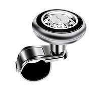 Pomello Volante,Pomello Volante Camion 2 Pz Auto manopola flessibile Easy Install Spinner rotazione Anti-Slip Steering Wheel silicone universale Booster strumento Presa della maniglia (Color : Black