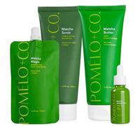 Pomélo+Co. Il set di 4 pezzi Comprehensive Volumising Routine dona più volume e lucentezza intensa/Shampoo, balsamo, maschera pre-doccia e olio per il cuoio capelluto per capelli fini/Linea Matcha