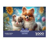 Pomerania Jigsaw Puzzle Impossible 1000Pcs Pianura di girasoli Decorazione Per La Casa. Rilassamento E Intelligence Per Adulti E Ragazzi Da 14 Anni 70x50cm/1000pcs