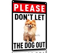 Pomerania Non Lasciare Uscire Il Cane Placca Murale Art Targa In Metallo Pittura Segno Di Latta Per Caffè Esterni Feste 20X30 Cm