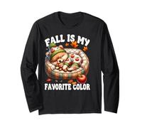 Pomeranian Fall Saying for Women Fall Is My Favorite Color Maglia a Manica