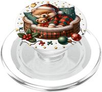 Pomeranian Puppy In Cozy Dog Pajamas For Mom White Christmas PopSockets PopGrip per MagSafe