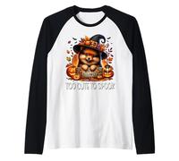 Pomeranian Puppy Is Too Cute To Spook for Pom Mom Halloween Maglia con Maniche Raglan