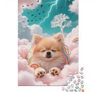 Pomeranian Puppy Jigsaw for Adults 1000 Piece Brainteasing Home Decoration Birthday Gifts Challenge 1000pcs (75x50cm)