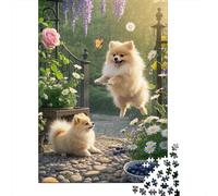 Pomeranian Puppy Jigsaw for Adults 1000 Piece Brainteasing Home Decoration Gift Giving High- Difficulty 1000pcs (75x50cm)