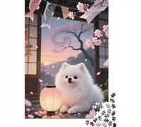Pomeranian Puppy Jigsaw for Adults 1000Pc Brainteasing Puzzle Education Birthday Gifts High- Difficulty 1000pcs (75x50cm)