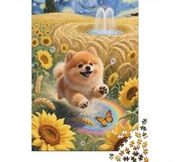 Pomeranian Puppy Jigsaw Puzzle Impossibili 1000 Pezzi Cartoni animati Art Decorazione Per La Casa. Giochi Rilassamento E Intelligence Per Adulti E Ragazzi Da 14 Anni 1000pcs (75x50cm)