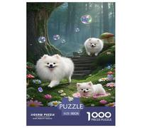 Pomeranian Puppy Jigsaw Puzzle Impossibili 1000 Pezzi Decorazione Per La Casa. Rilassamento E Intelligence Per Adulti E Bambini Da 12 Anni 38x26cm/1000pcs