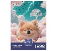 Pomeranian Puppy Jigsaw Puzzle Impossibili 1000Pcs Decorazione Per La Casa. Rilassamento E Intelligence Per Adulti E Ragazzi Da 14 Anni 70x50cm/1000pcs