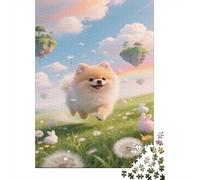 Pomeranian Puppy Puzzle Di 1000 Pezzi in Legno Sleeping And Dreaming Regali Di Natale Natura Sfida Per Adulti Regalo Per Lui E Per Lei +14 Anni 1000pcs (75x50cm)