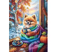 Pomeranian Puppy with Hot Drink Puzzle 1000 Pezzi Sfida Rompicapo Difficile Rompicapo Per Esperti Stimolo Intellettuale Esercizio Mentale Regalo Per 1000 PCS