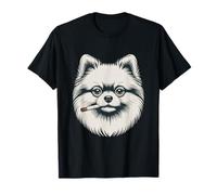 Pomeranian Smoking Meme Funny Dog Design Maglietta