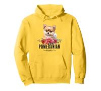 Pomeranian with Flowers Dog Mom Cute Pet Owner Lover Felpa con Cappuccio