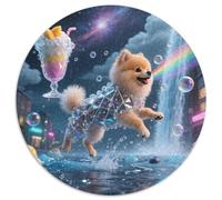 Pomeranian1000 Pezzi Rotonda Puzzle Cane domesticoPuzzle Classico Bel Regalo Per Amici Di Famiglia Educativi Per Bambini Impossible1000pcs (67.5x67.5cm)
