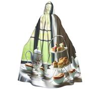 Pomeriggio Tea Stampa Uomini Donne Mantello con Cappuccio Comodo Halloween Carnevale Costume di Natale Tema