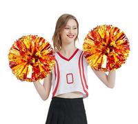Pomm PommS Cheerleading - 2 pcss lucido ragazza Pom | accessorio Cheeroutfit Team Color Dance , Cheerleading Squad Spirited Fun Pompoms, accessorio per feste dance sport per ragazze