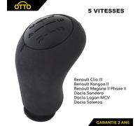 Pommeau Leva Cambio Nero 5 Marce + Retromarcia Per CLIO 3 Megane 2 Scenic Kangoo