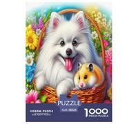 Pommern Puzzle Familien-Puzzlespiel Wunderschönes Dekoration 1000 Teile Anspruchsvolles Netter Hund Puzzle Für Damen, Herren, Kinder Ab 14 Jahren 38x26cm/1000pcs