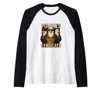 Pommes Syndicate - Occhiali da Sole con Tre gabbiani in Stile Gangster Maglia con Maniche Raglan