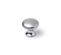 Pomo Rei Argentato Metallo Ø 25 x 24 mm Rotondo Finitura opaca 4 Pezzi