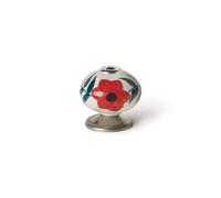 Pomo Rei e500 Rosso Metallo Fiore Ø 40 x 36 mm 4 Pezzi
