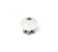 Pomo Rei e517 Bianco Metallo Ø 40 x 36 mm 4 Pezzi