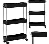 Pomocante cosmetico per parrucchieri per il salone mobile universale con ruote tavolino nero HL-6413-BLACK