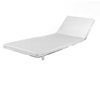 pomodone Cuscino per Lettino Prendisole Bianco in ecopelle 58x180cm - Materassino Mare Idrorepellente e Resistente ai Raggi UV, Ideale per Esterni e Giardino