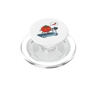 Pomodoro arrabbiato che corre sul tapis roulant pensando al peperoncino PopSockets PopGrip per MagSafe