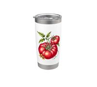 Pomodoro Illustrazione Botanica Opera D'arte Vegetale Bicchiere termico in acciaio inox doppia parete