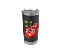 Pomodoro Illustrazione Botanica Opera D'arte Vegetale Bicchiere termico in acciaio inox doppia parete