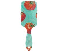 Pomodoro vegetale Verde Art Painting spazzola liscia per gli uomini capelli ricci Progettato massaggiatore cuoio capelluto per capelli bagnati con manico ergonomico cepillo para cabello
