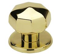 POMOLO OTTAGONALE OTTONE LUCIDO VERNICIATO MM 70
