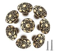 Pomolo Per Mobile Vintage Pomelli Retro Antichizzati Bronzo Colore Manopole Dei Cassetti Rotondo Tradizionale Pomello Mobili Fiori Chic Antico Maniglia Per Armadietti Cucina Bagno Credenze Ufficio