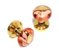 POMOLO PER PORTA MANDELLI DUO ART.3124 METACRILATO ROSA + OTTONE LUCIDO