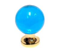 POMOLO POMELLO PER PORTA VALLI E VALLI VETRO MURANO ACQUAMARINA D.mm.70 K1157